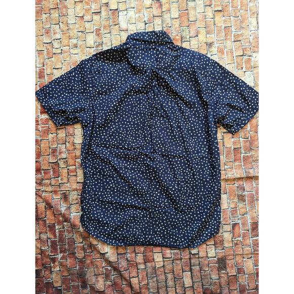 Uniqlo Shirt Men's Navy Polka Dot Cotton Button Up Size M - Picture 6 of 6